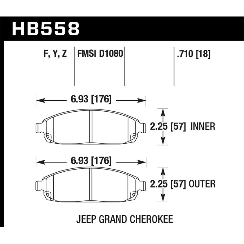 Hawk Performance Performance Ceramic Brake Pads (HB558Z.710)