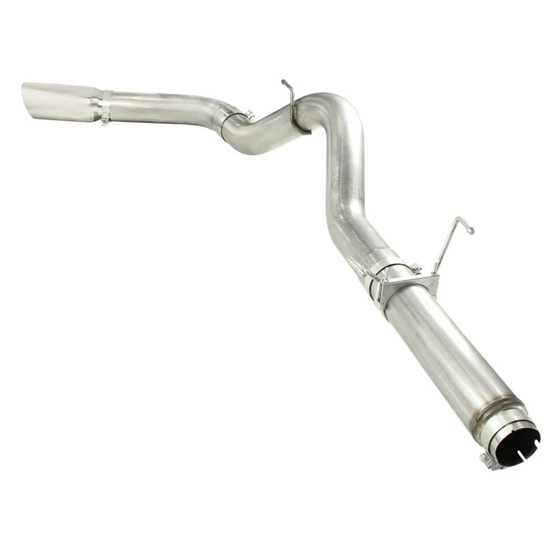 aFe Large Bore-HD 5 IN 409 Stainless Steel DPF-Back Exhaust System w/Polished Tip (49-42016-P)