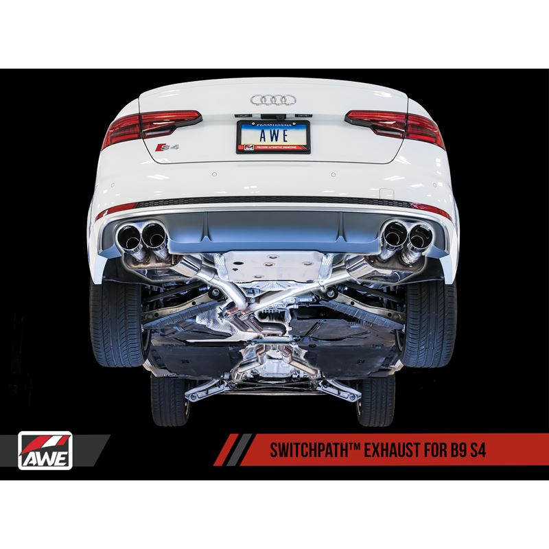 AWE SwitchPath Exhaust for Audi B9 S4 - Non-Resonated - Diamond Black 102mm Tips (3025-43034)