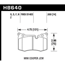 Load image into Gallery viewer, Hawk Performance Performance Ceramic Brake Pads (HB640Z.550)