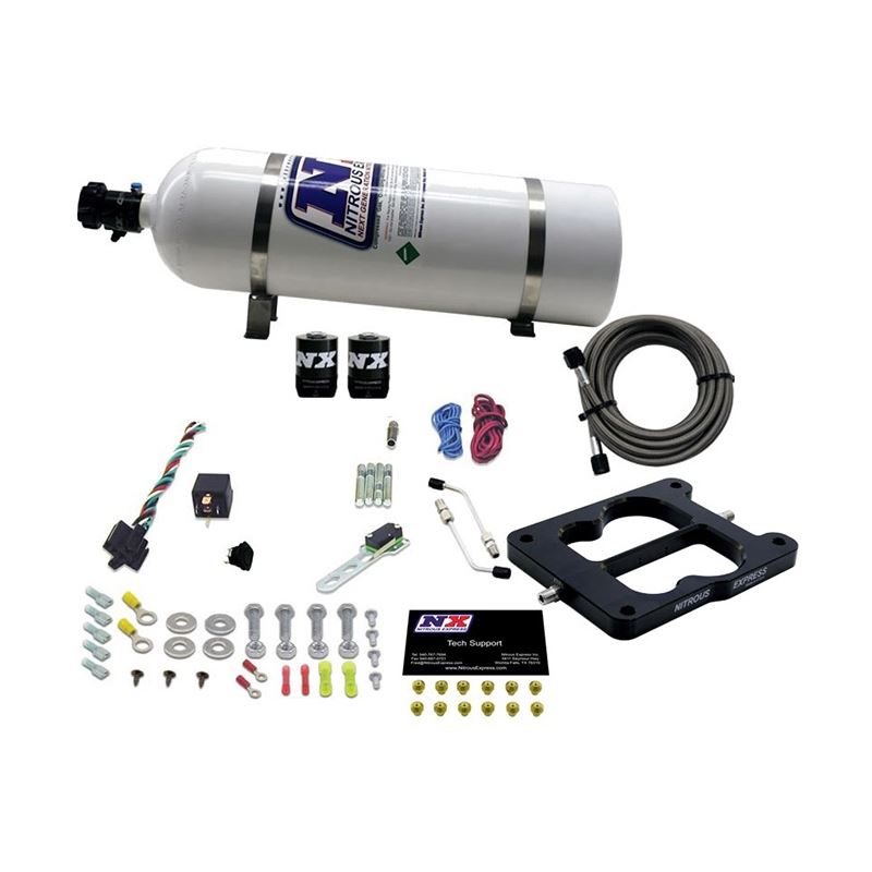 Nitrous Express Q-Jet/Holley Spread Bore Nitrous Kit (50-300HP) w/15lb Bottle (30080-15)