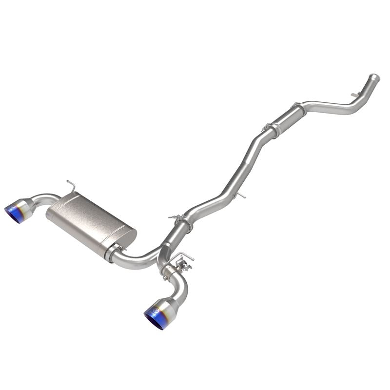 Takeda 3 IN to 2-1/2 IN 304 Stainless Steel Cat-Back Exhaust System w/ Blue Tip for 2021-2021 Toyota GR Supra(49-36050-L)