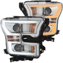 Load image into Gallery viewer, ANZO USA 2015-2016 Ford F-150 Projector Headlights w/ Plank Style Switchback Chrome w/ Amber (111358)