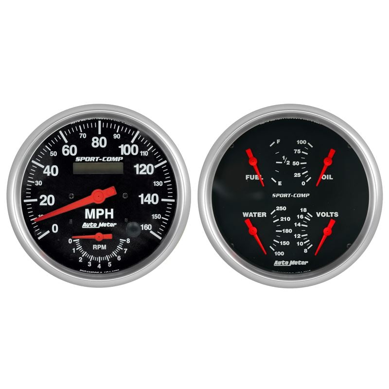 AutoMeter 5" QUAD GA & TACH/ SPEEDO COMBO, SPORT-COMP (3505)