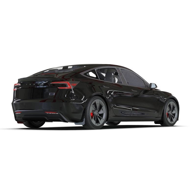 Rally Armor Highland Black UR Mud Flap Metallic Black Logo for 24Tesla Model 3 (MF122-UR-BLK-MBK)