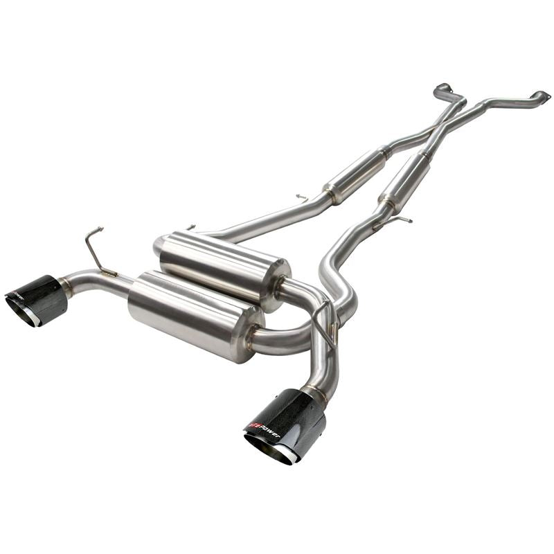 Takeda 2-1/2 IN 304 Stainless Steel Cat-Back Exhaust System w/ Carbon Fiber Tips (49-36103-C)