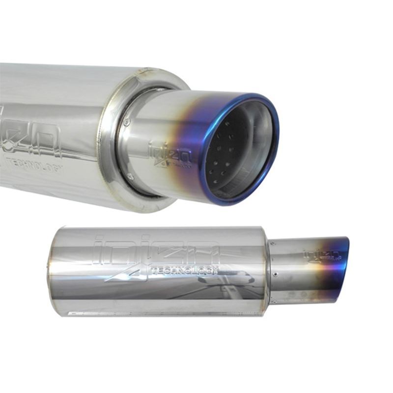 Injen 2 3/8 Universal Muffler w/Titanium burnt rolled Tip and stainless steel resonated inner wall (SES225TT)