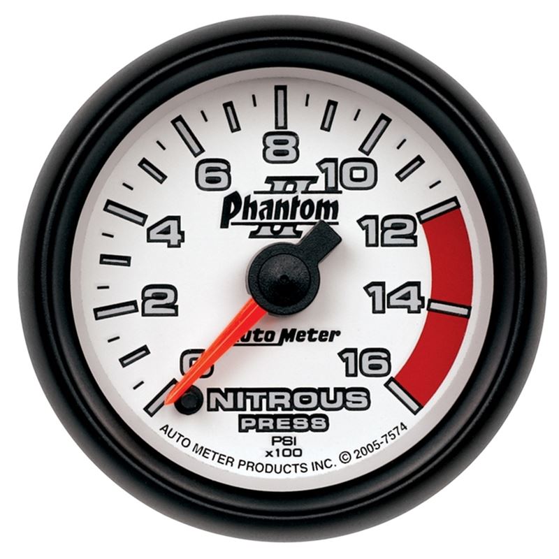 AutoMeter Phantom II 2-1/16in 0-1600 PSI Electrical Nitrous Pressure Gauge (7574)