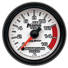 Load image into Gallery viewer, AutoMeter Phantom II 2-1/16in 0-1600 PSI Electrical Nitrous Pressure Gauge (7574)