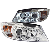 ANZO USA 2006-2008 BMW 3 Series E90-E91 Projector Headlights w/ Halo w/ LED Bar Chrome (CCFL) (121336)