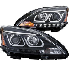 Load image into Gallery viewer, ANZO USA 2013-2015 Nissan Sentra Projector Headlights w/ U-Bar Black (121487)