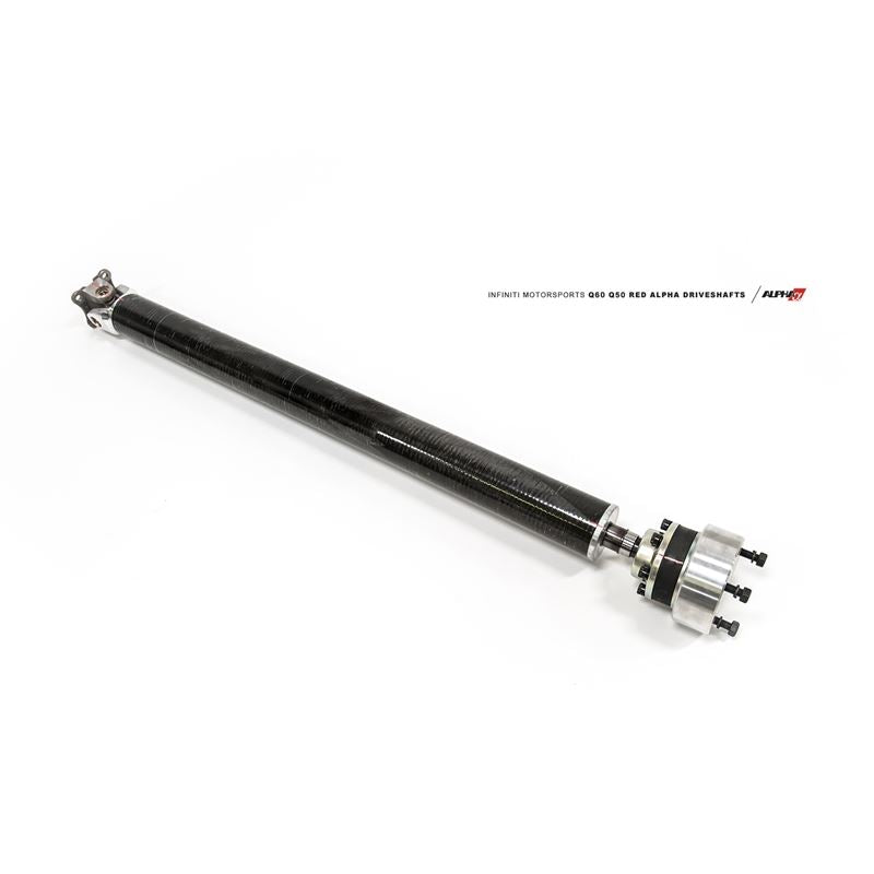 AMS Performance INFINITI Q60+Q50 Red ALPHA Carbon Fiber AWD Driveshaft (ALP.28.03.0001-2)