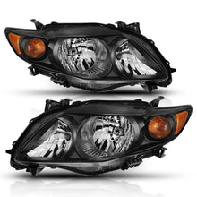 Load image into Gallery viewer, ANZO USA Crystal Headlight Set, Clear Lens, Black w/Amber Housing, Pair, (121541)