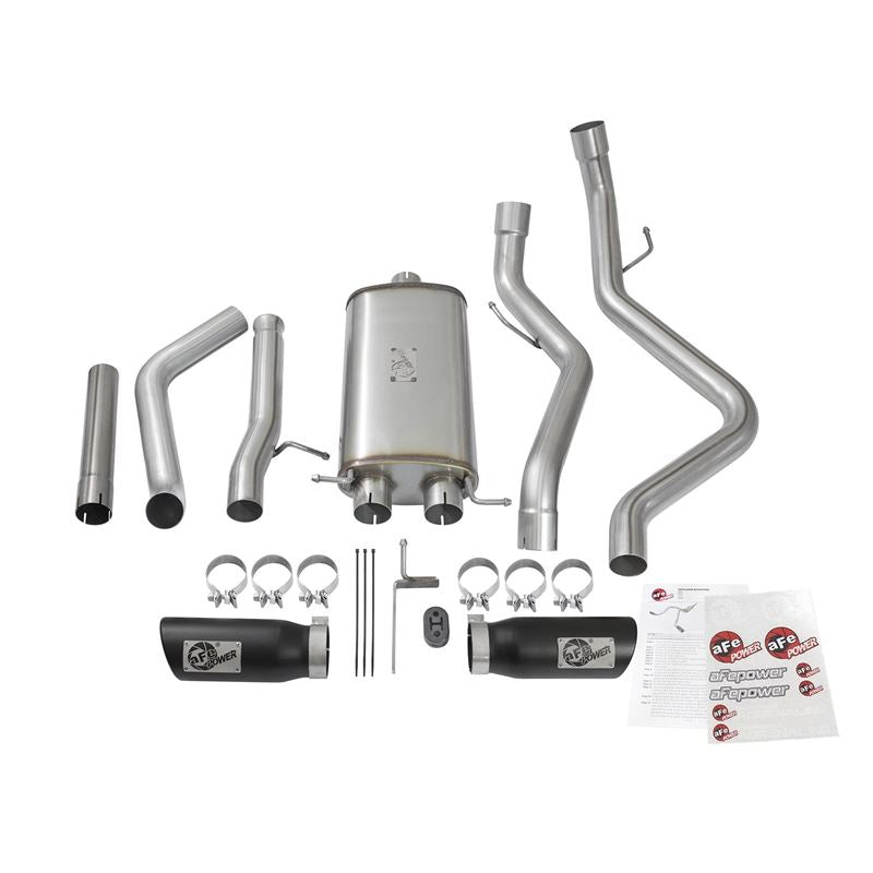 aFe MACH Force-Xp 3 IN 409 Stainless Steel Cat-Back Exhaust System w/Black Tip (49-44071-B)