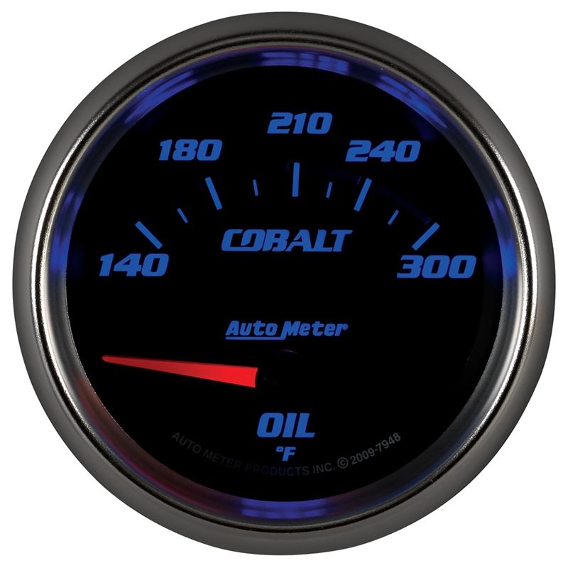 AutoMeter Cobalt 66.7mm 140-300 Degree F Electric Oil Temperature Gauge (7948)