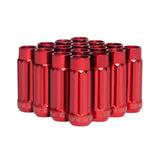 Blox Racing 12-Sided P17 Tuner Lug Nuts 12x1.25 - Red Steel - Set of 16 (BXAC-00144-RD)