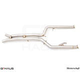 GTHAUS Meistershaft Full Cat-back LX pipes (Dual 76mm piping); Titanium (BM5111005)