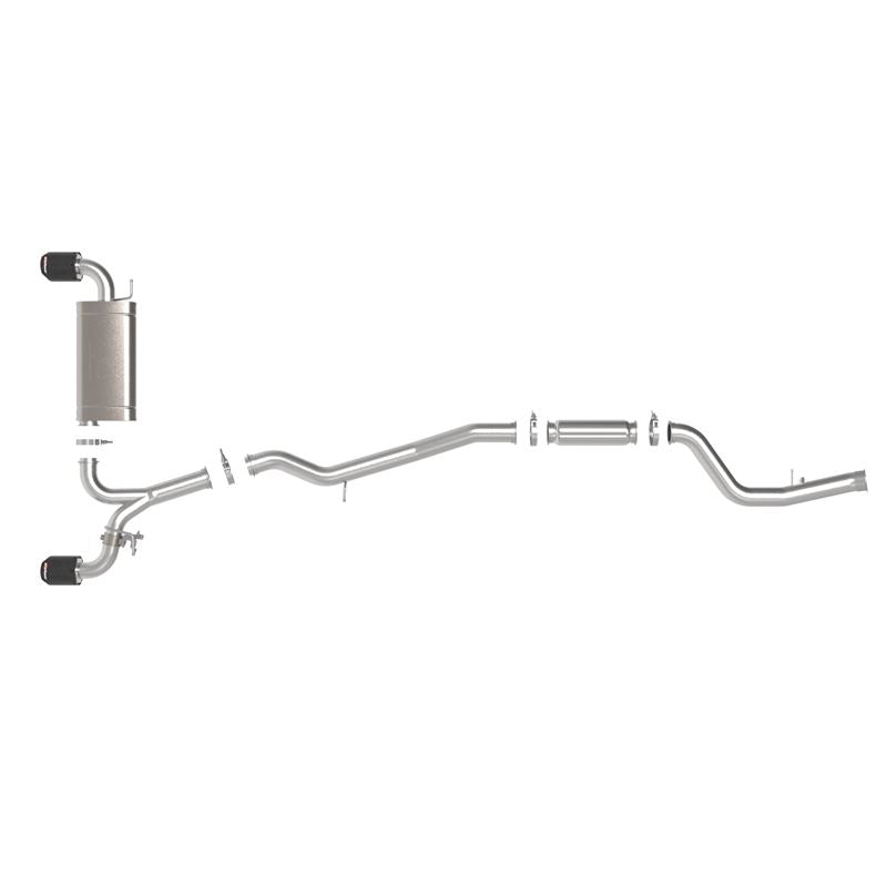 Takeda 3 IN to 2-1/2 IN 304 Stainless Steel Cat-Back Exhaust System Carbon Fiber for 2021-2021 Toyota GR Supra(49-36050-C)