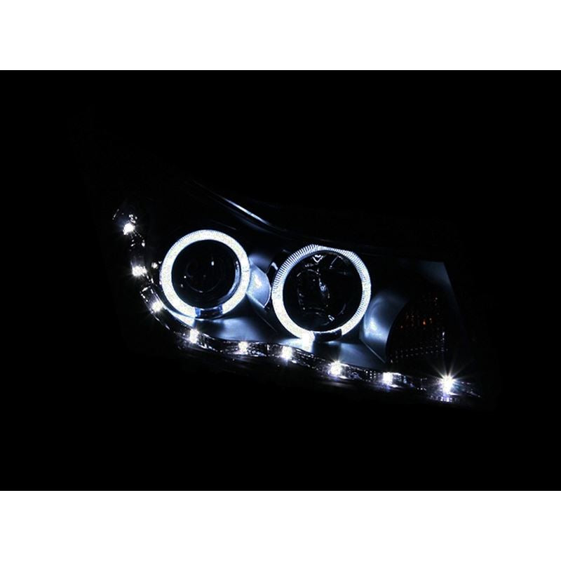 ANZO USA 2011-2015 Chevrolet Cruze Projector Headlights w/ Halo Black (LED Eyebrow) (121400)