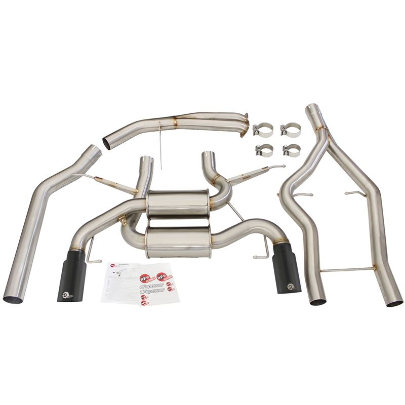 aFe MACH Force-Xp 3 IN to 2-1/2 IN Stainless Steel Cat-Back Exhaust w/ Black Tip (49-36328-B)