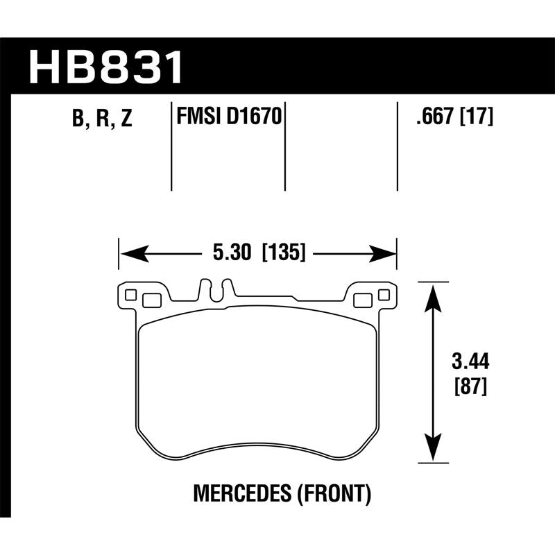 Hawk Performance Performance Ceramic Brake Pads (HB831Z.667)