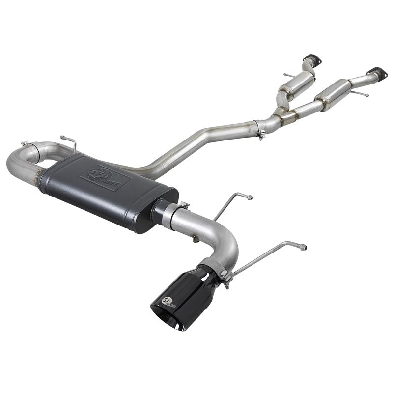 aFe MACH Force-Xp 2-1/2 IN to 3 IN 304 Stainless Steel Cat-Back Exhaust w/ Black Tip (49-38078-B)