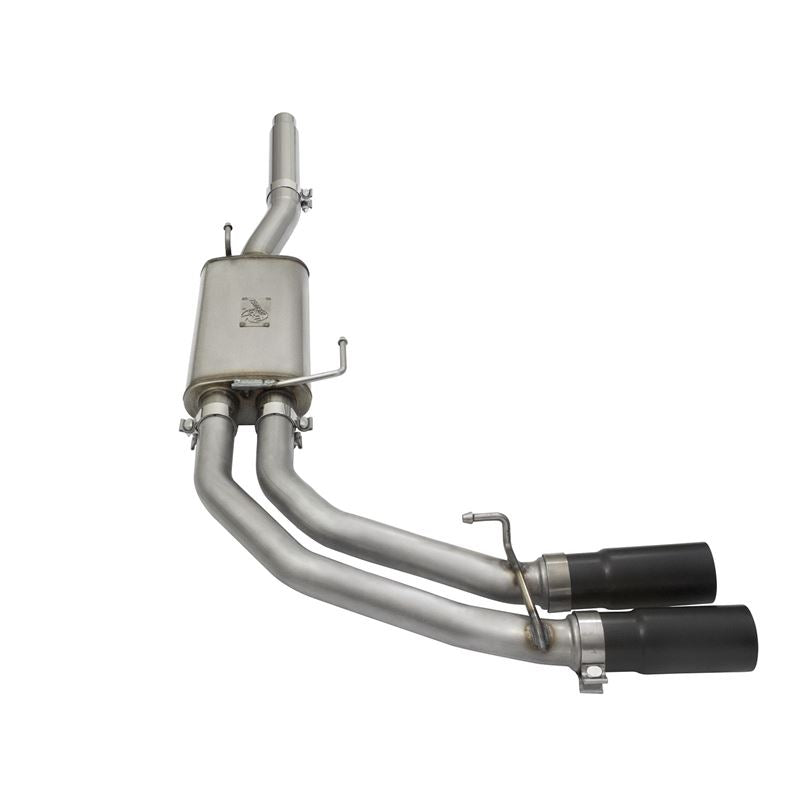 aFe Rebel Series 3 IN to 2-1/2 IN 409 Stainless Steel Cat-Back Exhaust w/Black Tip (49-43079-B)