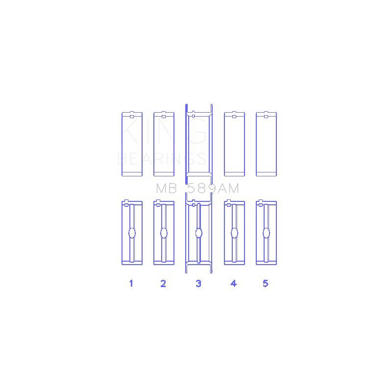 King Engine Bearings Main Bearing Set for 1968-1996 Morgan Plus 8 (MB 589AM 010)