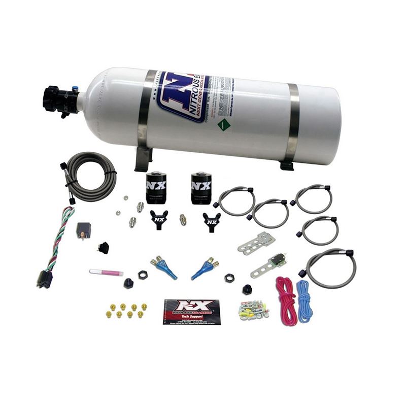 Nitrous Express Ford EFI Dual Nozzle Nitrous Kit (100-300HP) w/15lb Bottle (20115-15)