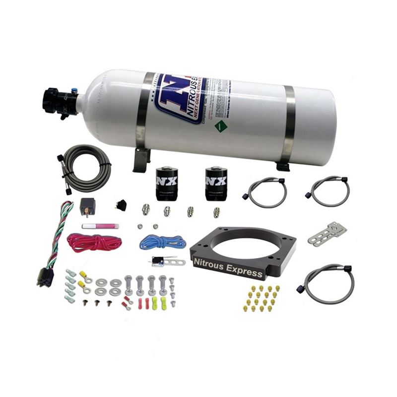 Nitrous Express GM LS 112mm Adapter Plate Kit (100-400HP) w/ 15LB Bottle (20917-15)