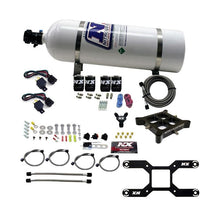 Load image into Gallery viewer, Nitrous Express 4150 Dual Stage Billet Crossbar Nitrous Kit (50-300 &amp; 100-500HP) w/15lb Bottle (66042-15)