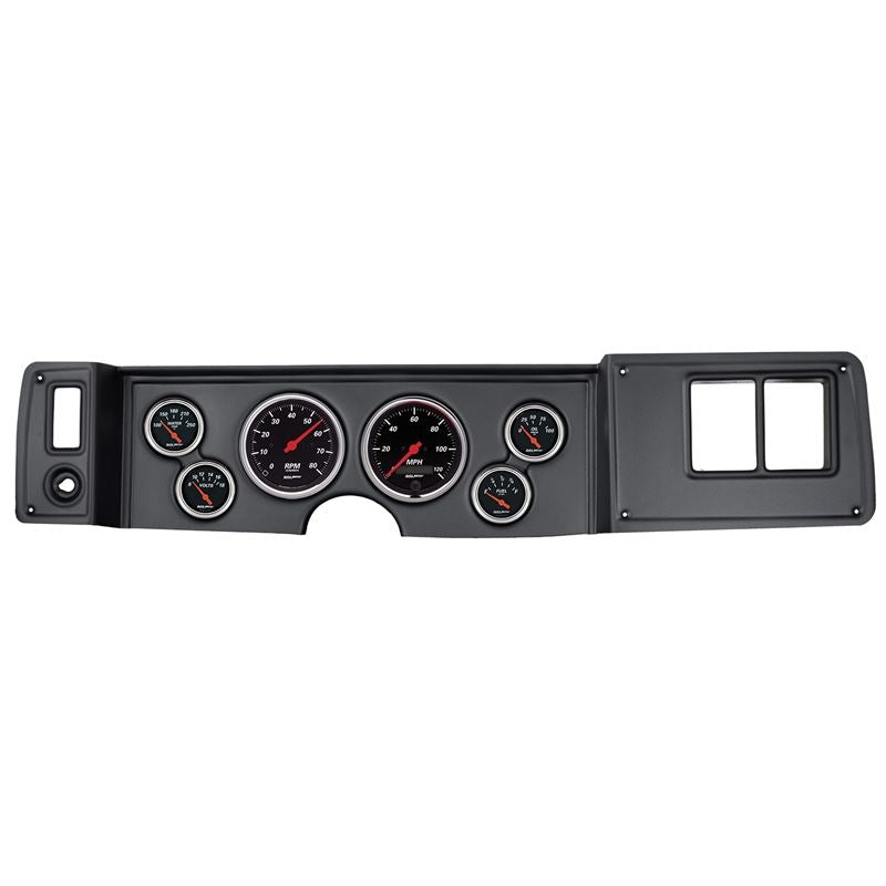 AutoMeter Designer Black 79-81 Camaro Dash Kit 6pc Tach / MPH / Fuel / Oil / WTMP / Volt (7023-DB)