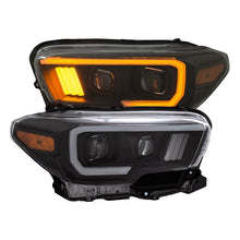 Load image into Gallery viewer, ANZO USA 2016-2017 Toyota Tacoma Projector Headlights w/ Plank Style Switchback Black w/ Amber w/ DRL (111397)