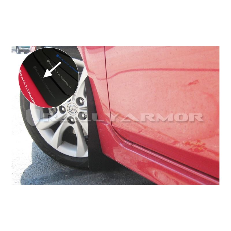 Rally Armor Black Mud Flap/Grey Logo for 2010-2013 Mazda 3 (MF17-UR-BLK/GRY)