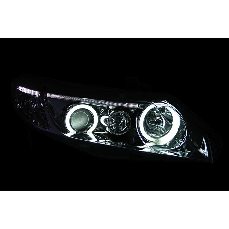 ANZO USA 2006-2011 Honda Civic Projector Headlights w/ Halo Chrome (CCFL) (121061)