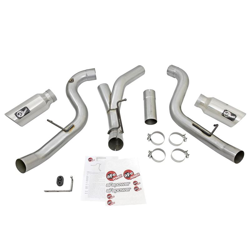 aFe ATLAS 4 IN Aluminized Steel DPF-Back Exhaust System w/Polished Tip (49-04080-P)