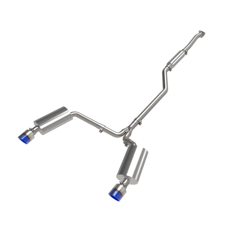 Takeda 2-1/2 IN to 2-1/4 IN 304 Stainless Steel Cat-Back Exhaust System Blue (49-36629-L)