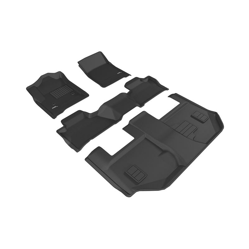 3D Maxpider 2015-2020 Chevrolet Suburban Kagu 1st & 2nd & 3rd Row Floormats - Black (L1CH07501509)