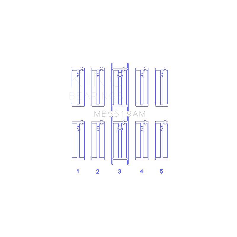 King Engine Bearings Main Bearing Set for 1998-2004 Chevrolet Chevy (MB5519AM0.5)
