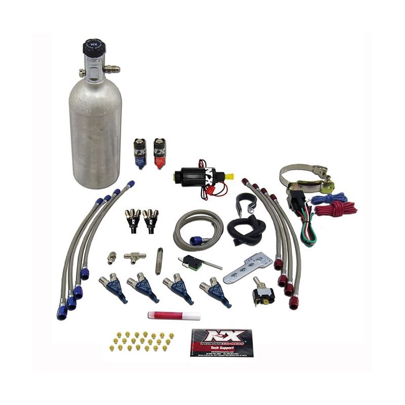 Nitrous Express 4 Cyl Piranha Nitrous Kit (For EFI Applications) w/1.4lb Bottle (60008P)