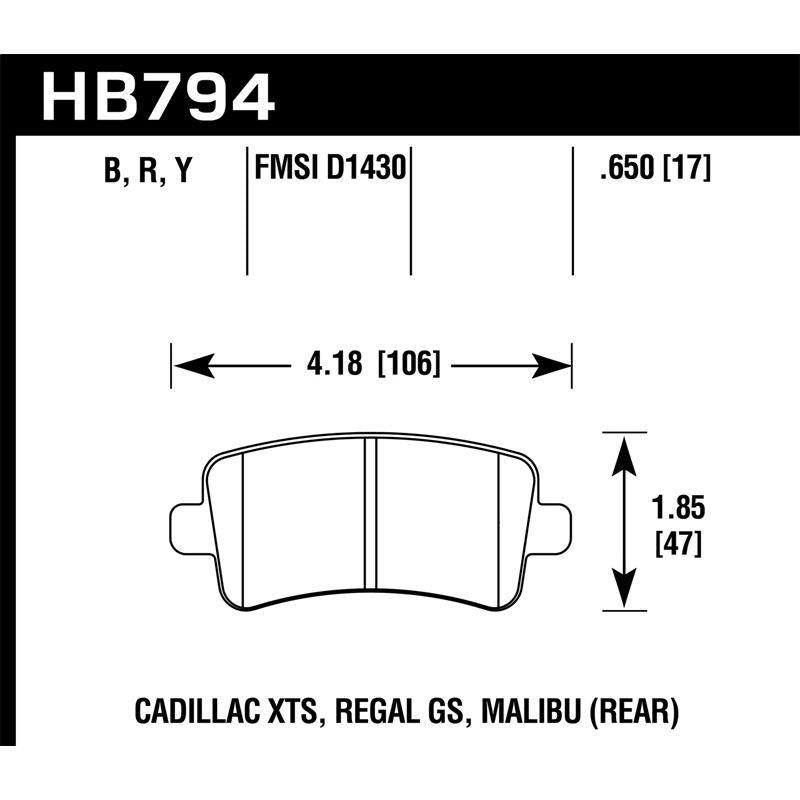 Hawk Performance Performance Ceramic Brake Pads (HB794Z.650)