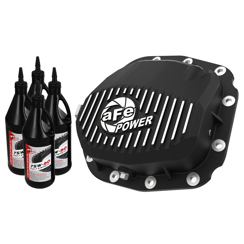 aFe Pro Series Differential Cover Black w/ Machined Fins and Gear Oil (Super 8.8 axle) (46-71181B)