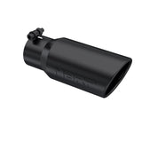 MBRP Exhaust Tip. 4in. O.D. Angled Rolled End. 3in. let. 10in. Length. Black Series (T5155BLK)