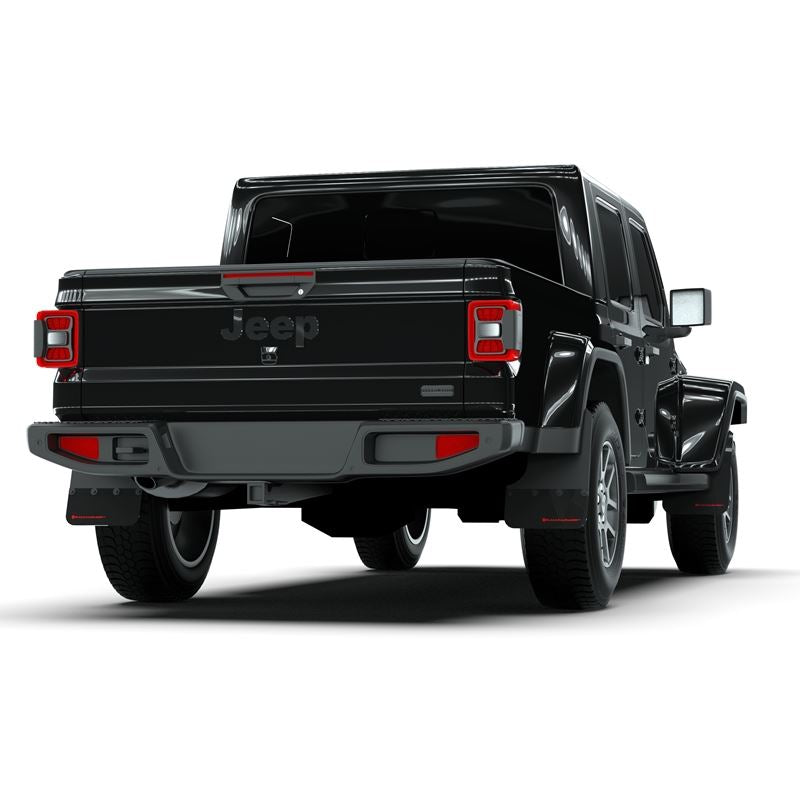 Rally Armor Black Mud Flap w/ Red Logo for 19-22 Jeep Gladiator (MF84-BLK-RD)