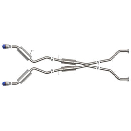 Takeda 2-1/2 IN 304 Stainless Steel Cat-Back Exhaust System w/ Blue Flame Tips (49-36139-L)
