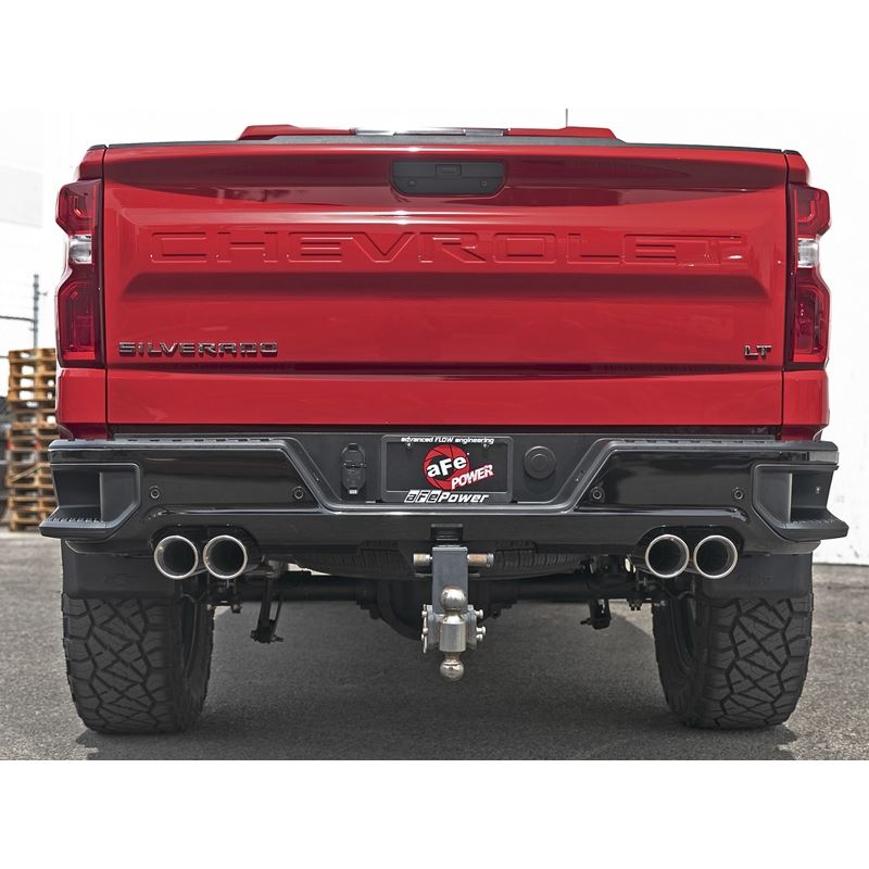 aFe Vulcan Series 3 IN 304 Stainless Steel DPF-Back Exhaust System w/Polished Tip for 2020-2021 Chevrolet Silverado 1500(49-34130-P)