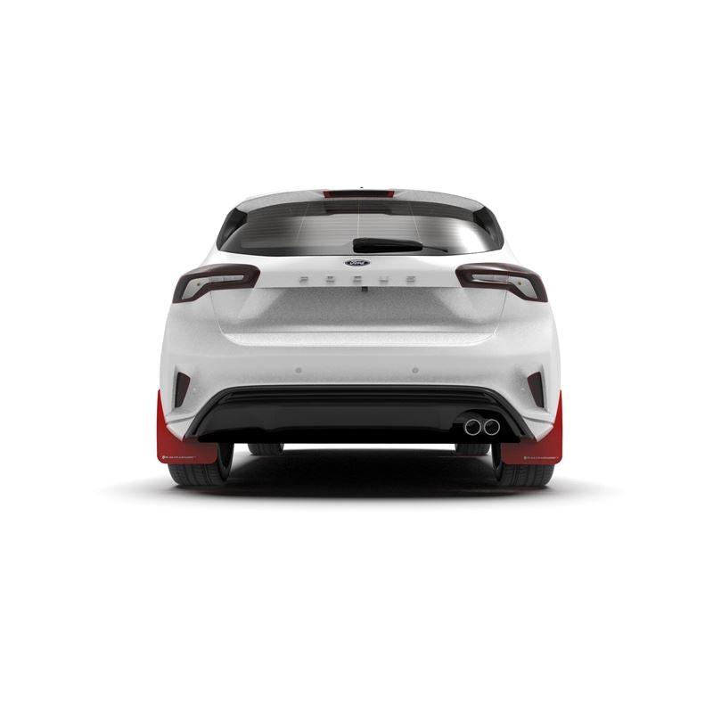 Rally Armor Red Mud Flap/White Logo for 2019-22 Ford Focus ST (MF77-UR-RD/WH)