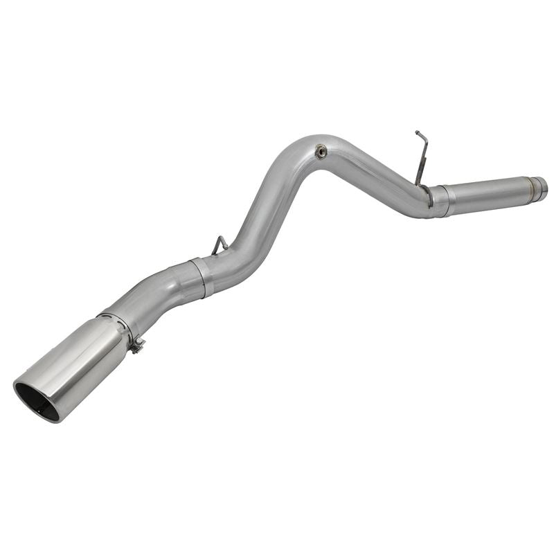 aFe Large Bore-HD 5 IN 409 Stainless Steel DPF-Back Exhaust System w/Polished Tip (49-44081-P)