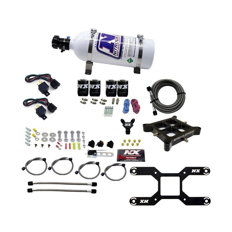 Nitrous Express 4150 Dual Stage Billet Crossbar Nitrous Kit (50-300 & 100-500HP) w/5lb Bottle (66042-05)