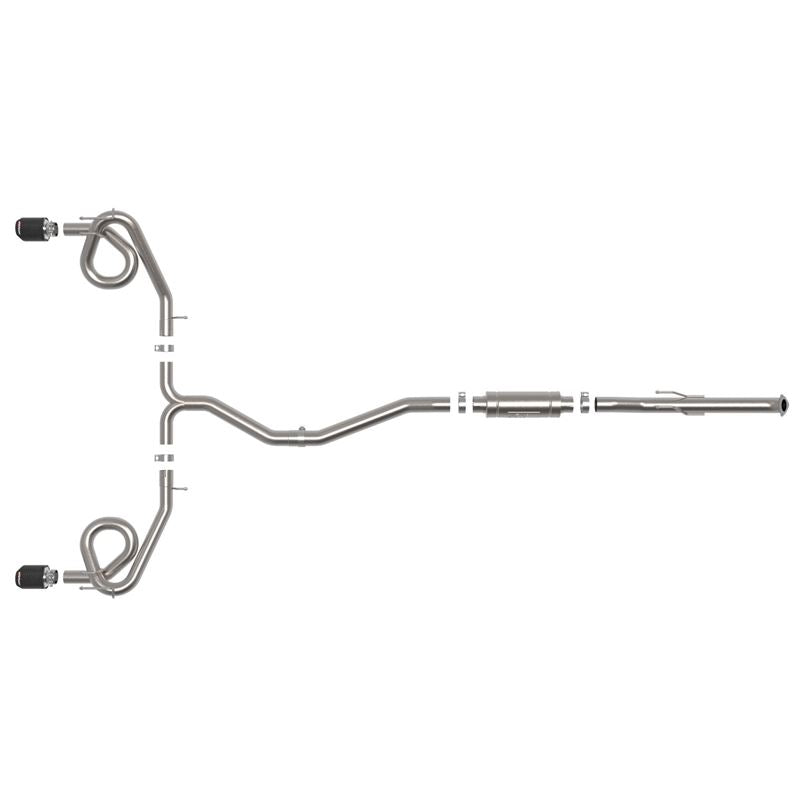 Takeda 2-1/2 IN to 3 IN 304 Stainless Steel Cat-Back Exhaust w/ Carbon Fiber Tip (49-36630-C)